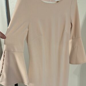 Calvin Klein Blush Cocktail Dress with Flared Sleeves